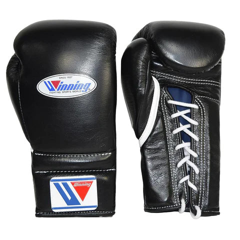 Winning Boxing Gloves Black Lace-Up