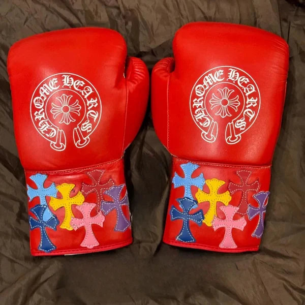 Winning Boxing Gloves Red Chrome Heart Style Custom Made