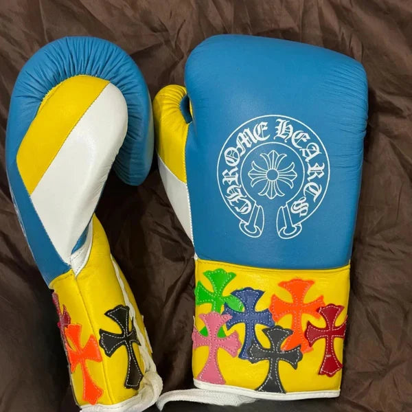 Winning Boxing Gloves Blue/Yellow Chrome Heart Style Customization