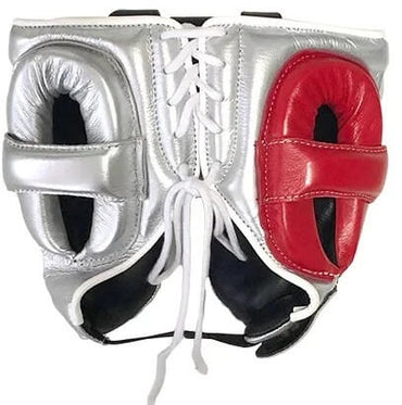Winning Boxing Headguard Silver/Red Custom
