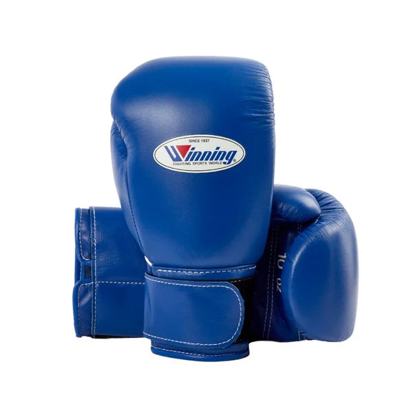 Winning Boxing Gloves Blue Velcro Custom