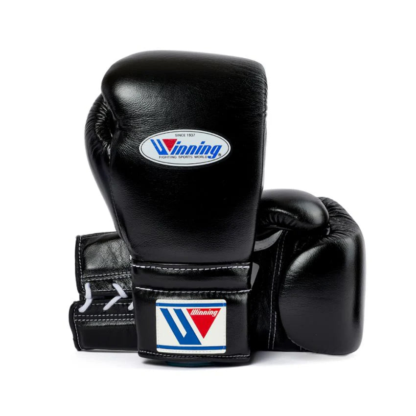 Winning Boxing Gloves Black Lace-Up