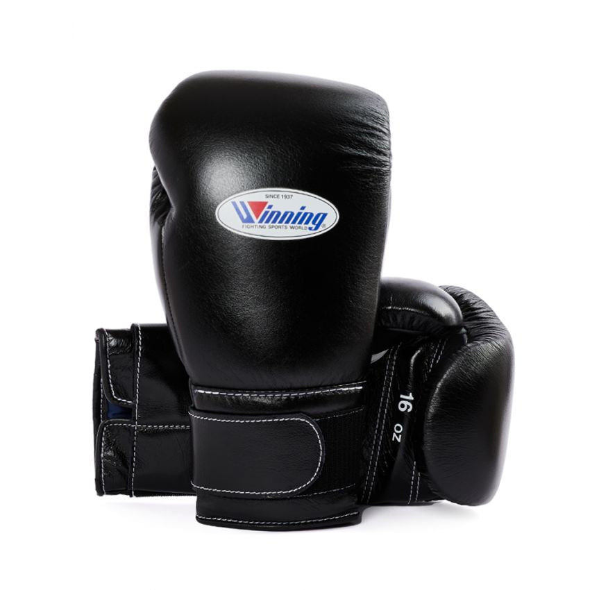 Winning Boxing Gloves Black Velcro Customization
