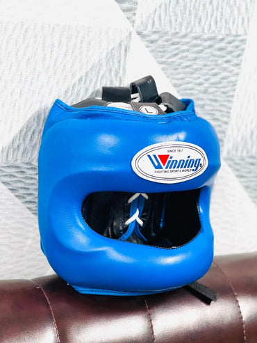 Winning Boxing Headguard Blue Sparring