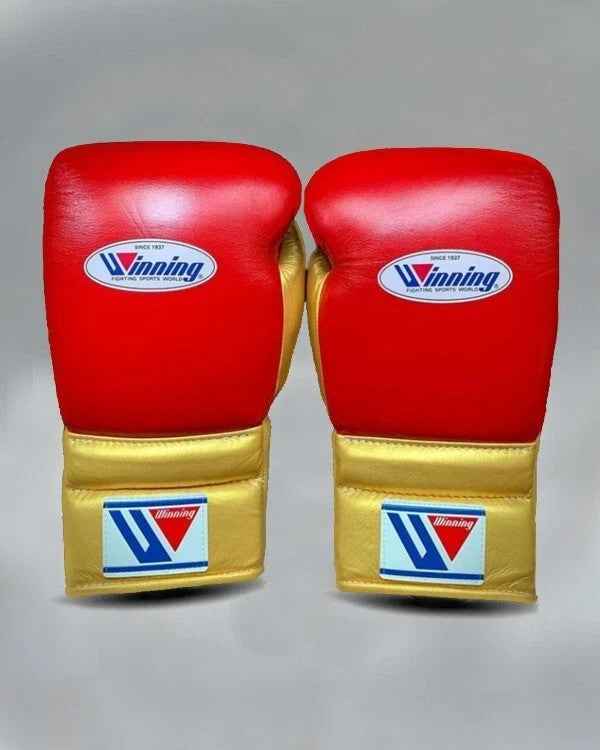 Winning Boxing Set Red/Gold Leather