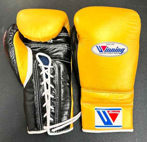 Winning Boxing Gloves Yellow/Black Custom