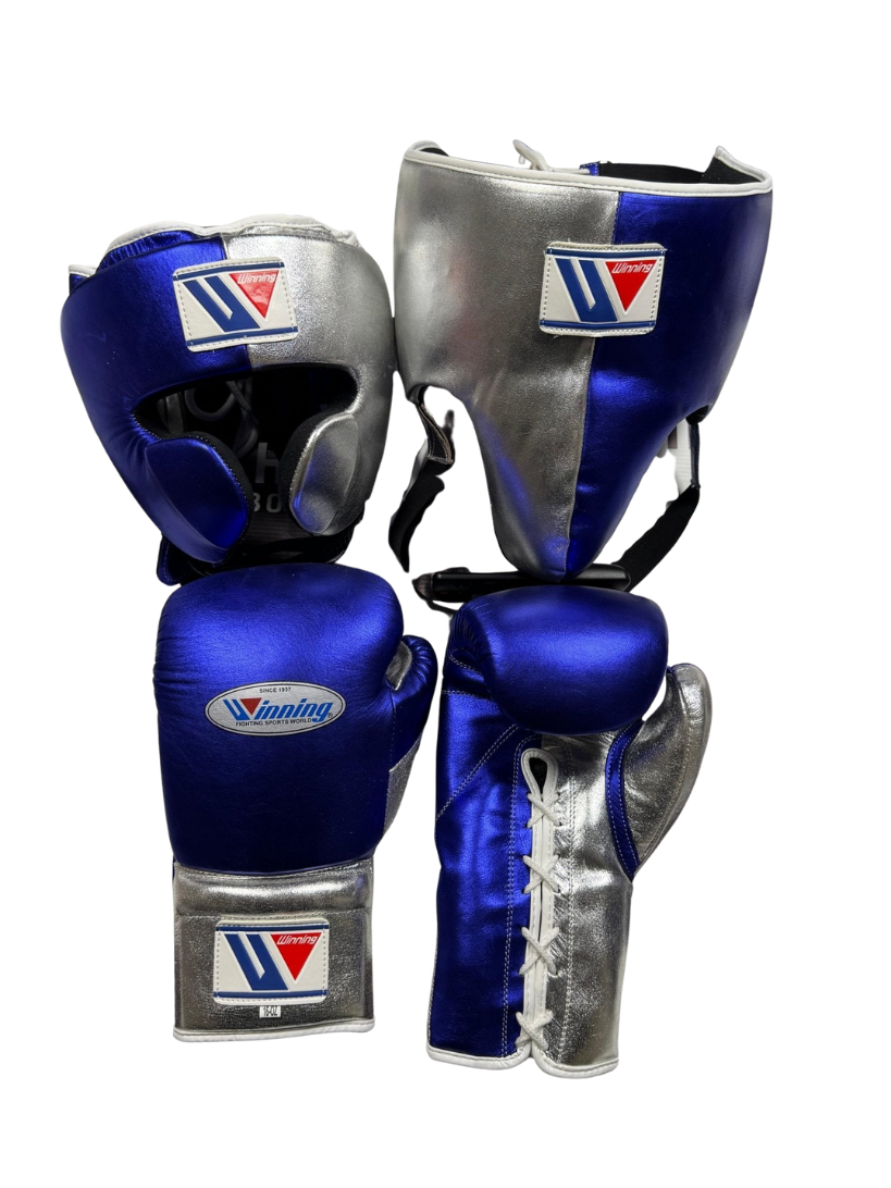 Winning Boxing Set Blue/Silver Customizable