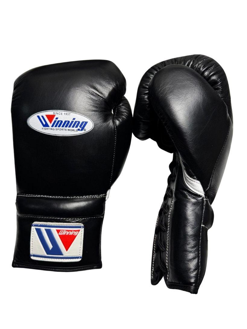 Winning Boxing Gloves Black Leather