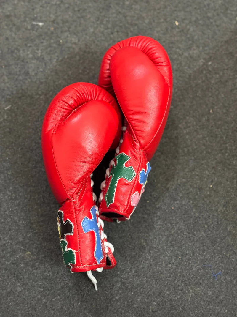Winning Boxing Gloves Red Chrome Heart Style Sparring