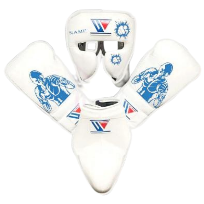 Winning Boxing Set White/Blue Training Kit