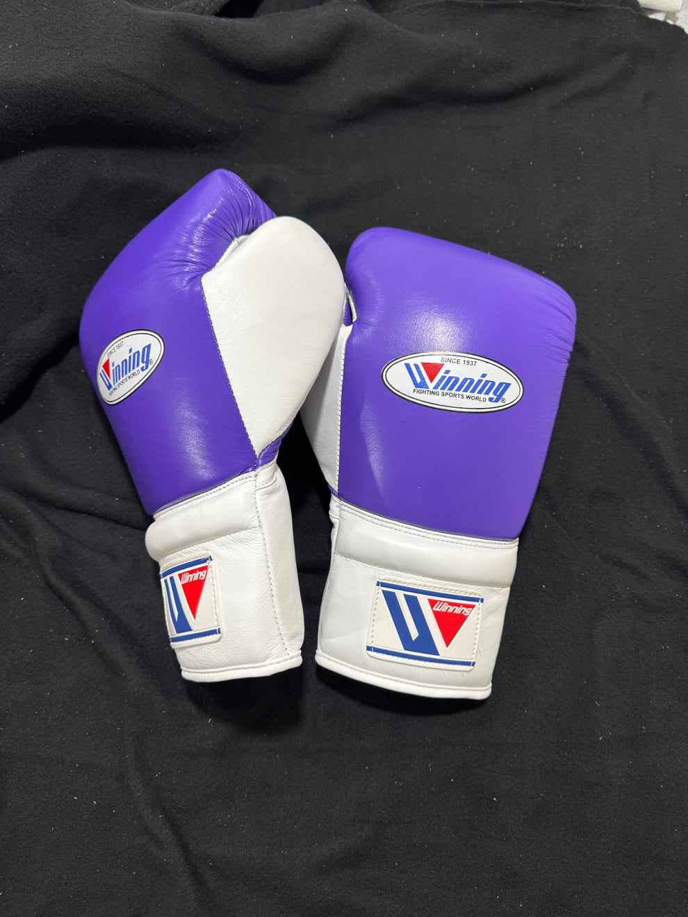 Winning Boxing Gloves Purple/White Lace-Up