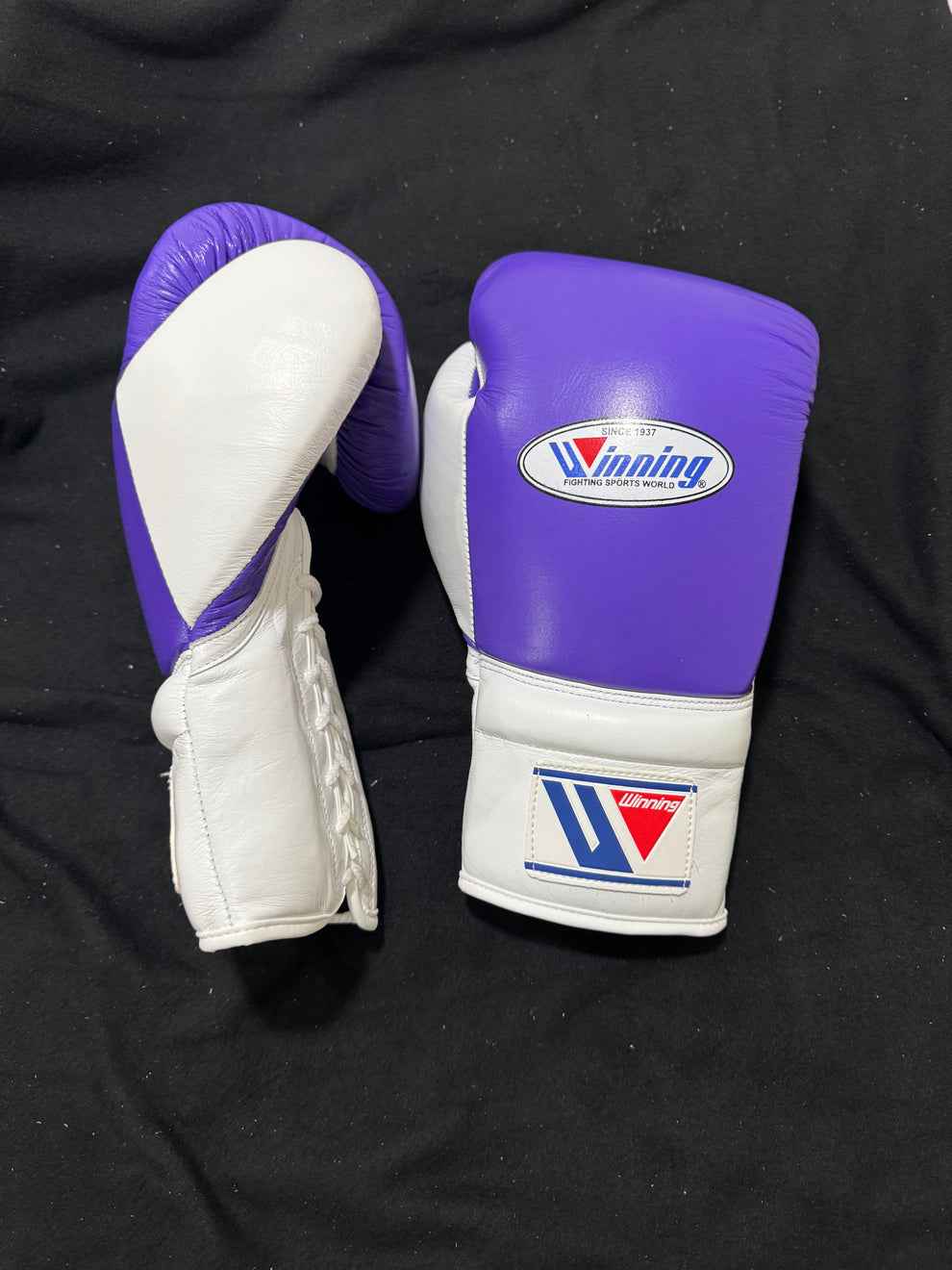 Winning Boxing Gloves Purple/White Lace-Up