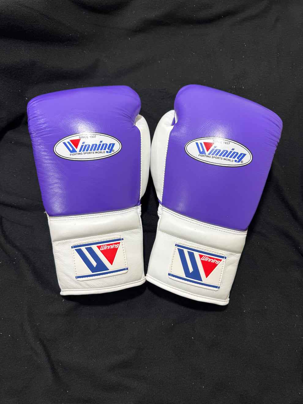 Winning Boxing Gloves Purple/White Lace-Up