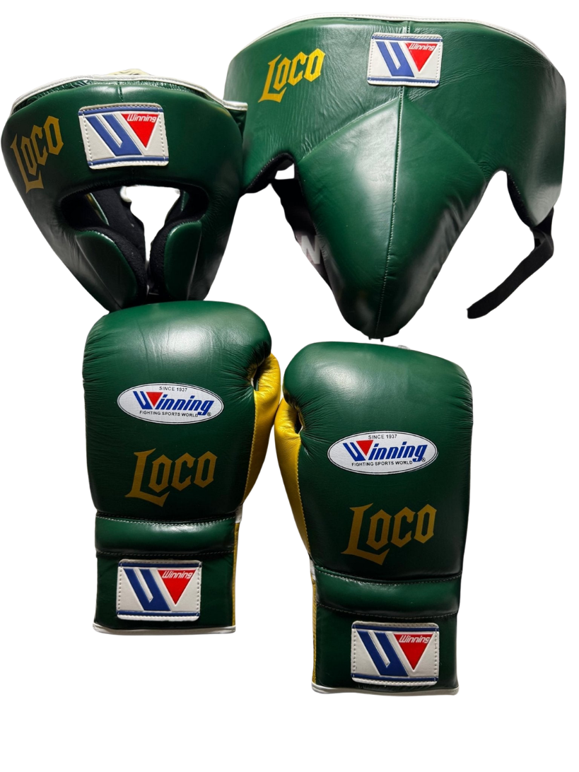 Winning Boxing Gloves Green/Yellow Custom