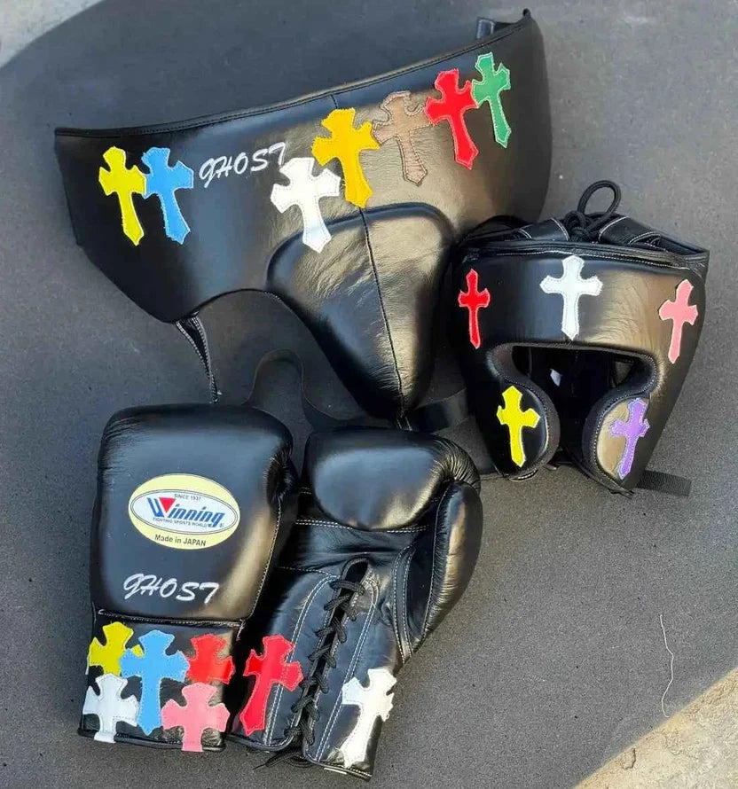 Winning Boxing Set Black Leather