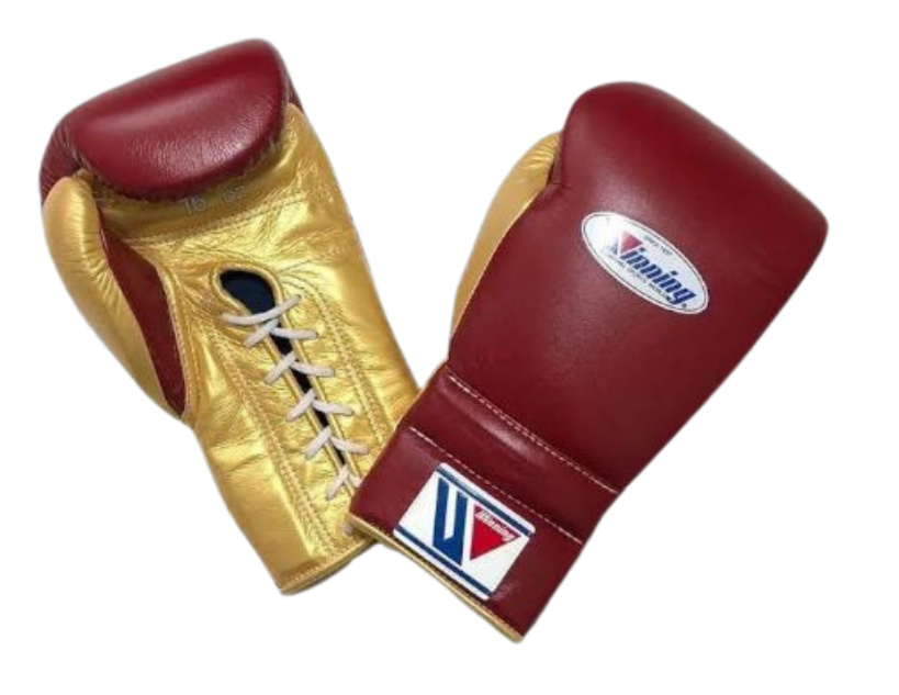 Winning Boxing Gloves Brown/Gold Lace-Up