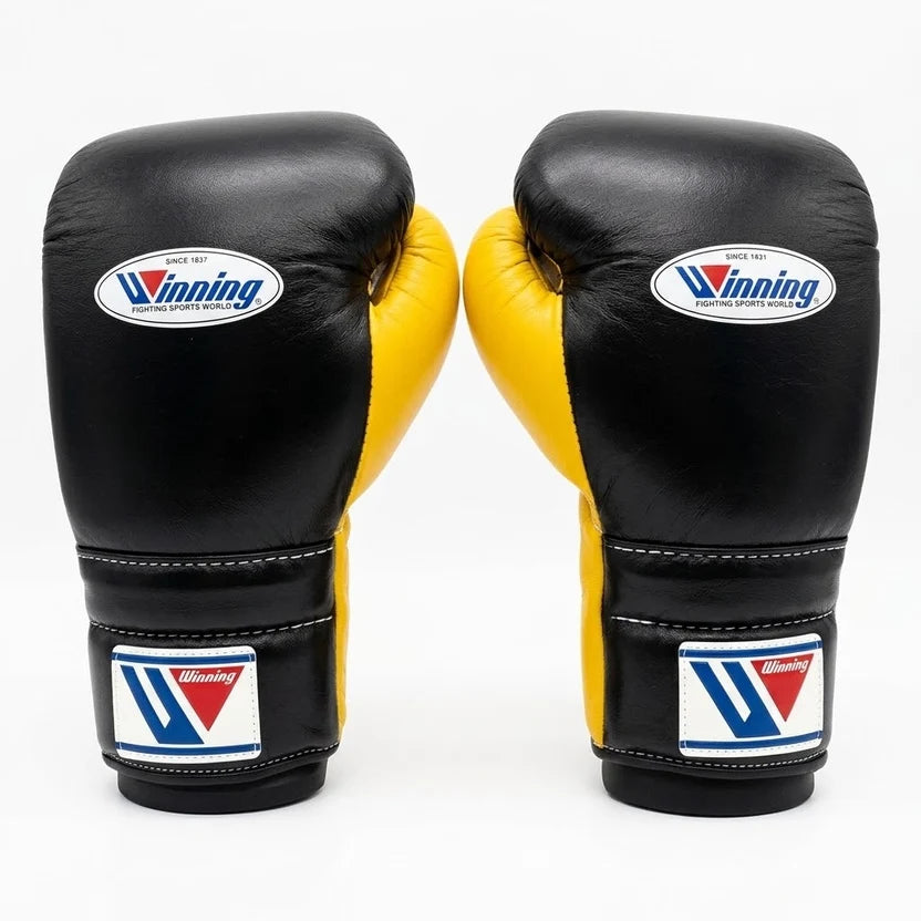 Winning Boxing Set Black/Yellow Leather