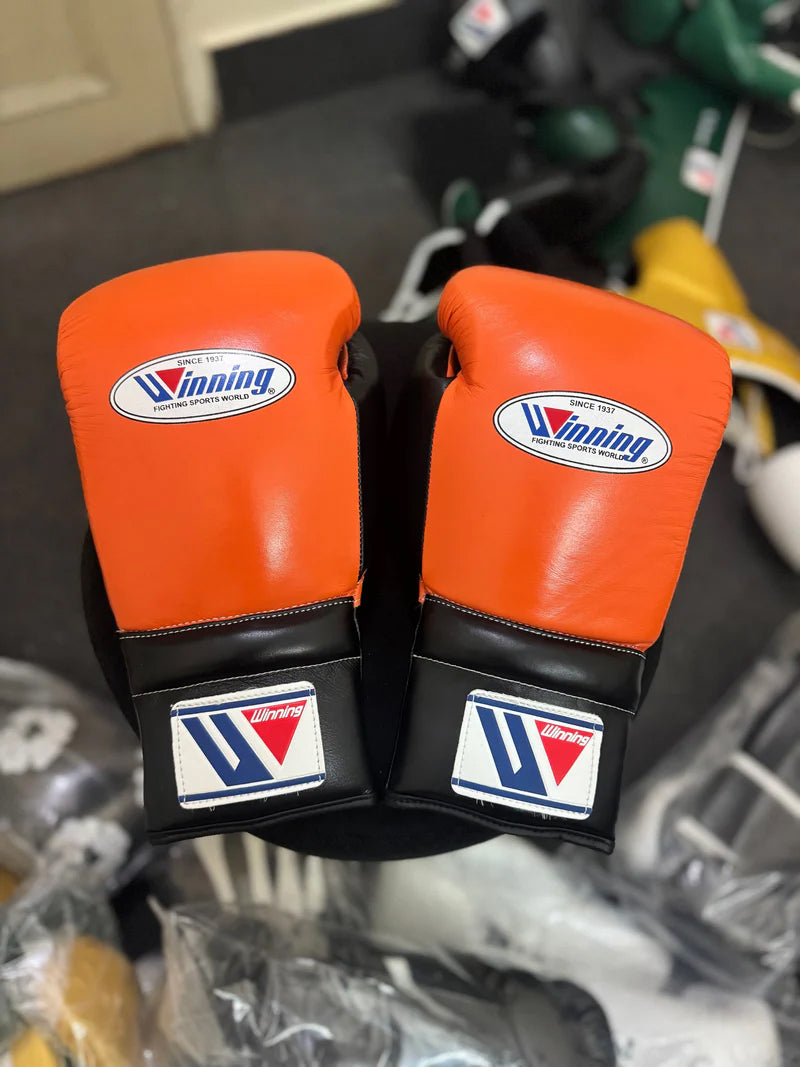 Winning Boxing Gloves Orange/Black Custom
