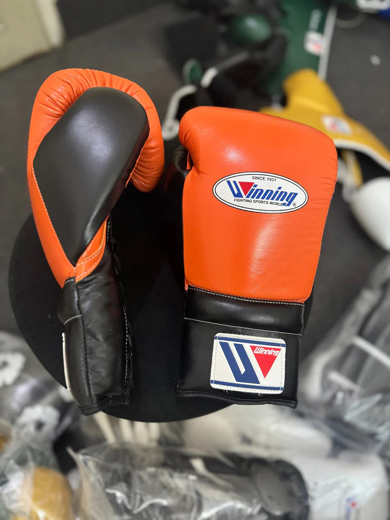 Winning Boxing Gloves Orange/Black Custom