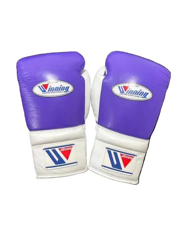 Winning Boxing Gloves Purple/White  Lace up