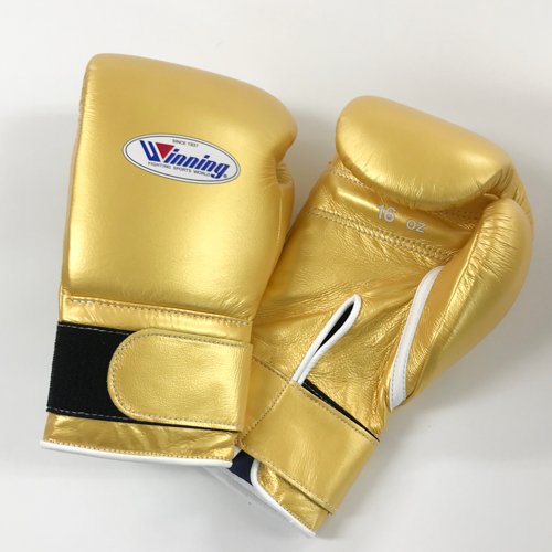 Winning Boxing Gloves Gold Leather