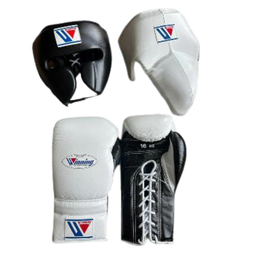 Winning Boxing Set White/Black Training Kit