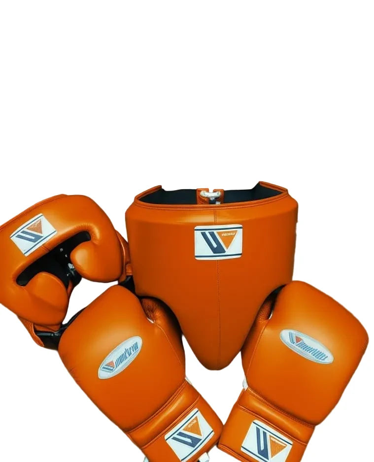 Winning Boxing Set Orange/White Leather