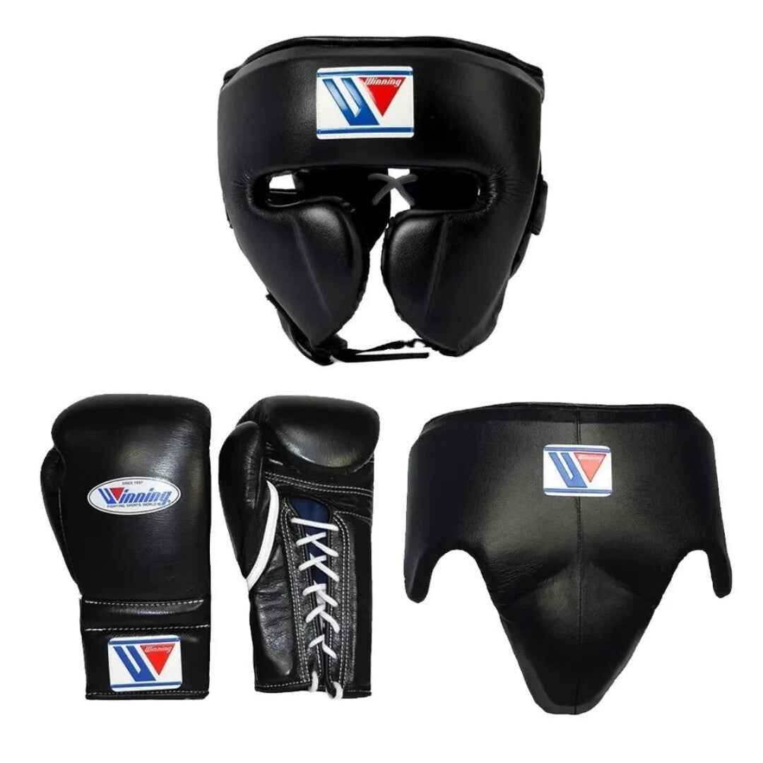Winning Boxing Set Black Customizable