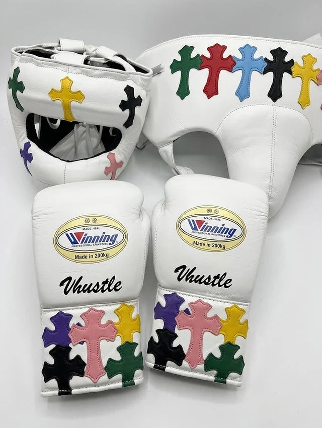 Winning Boxing Set White Leather