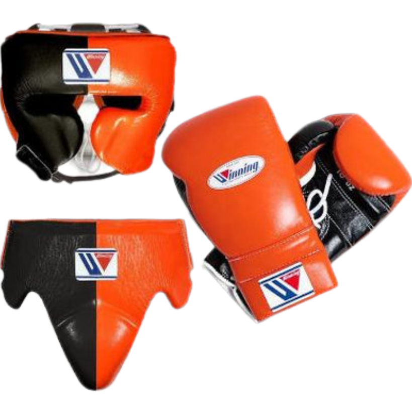 Winning Boxing Set Orange/Black Leather