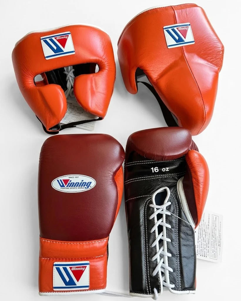 Winning Boxing Set Orange/Black/Red Leather