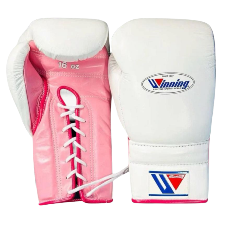 Winning Boxing Gloves White/Pink Custom