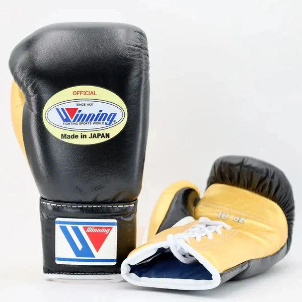 Winning Boxing Gloves Black/Yellow Custom