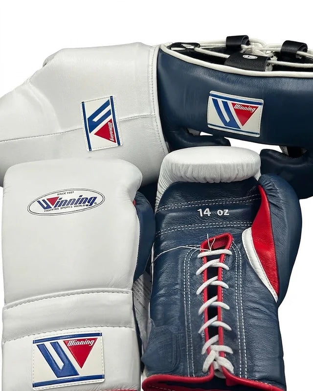 Winning Boxing Set White/Grey/Red Leather