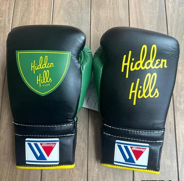 Winning Boxing Gloves Black/Green/Yellow Sparring
