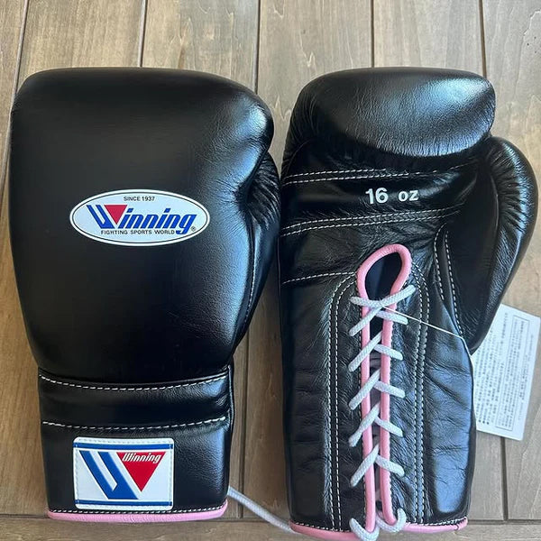 Winning Boxing Gloves Black/Pink Sparring