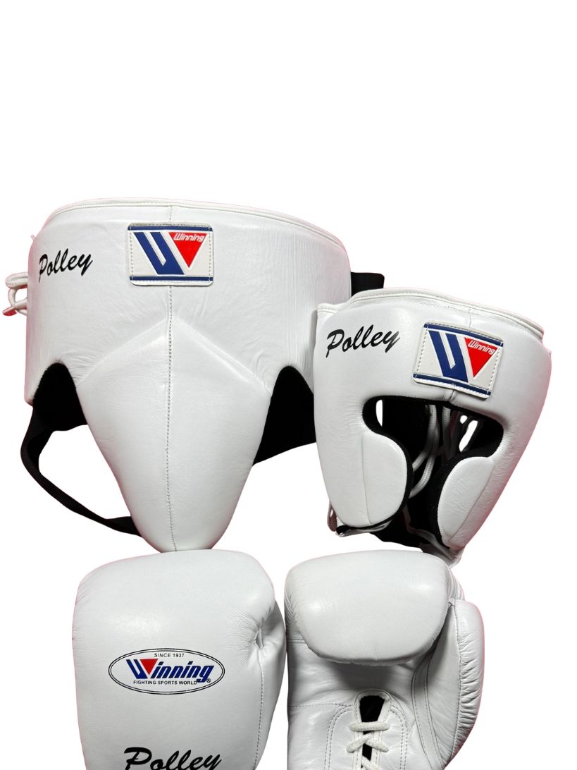 Winning Boxing Gloves White/Black/Yellow Custom