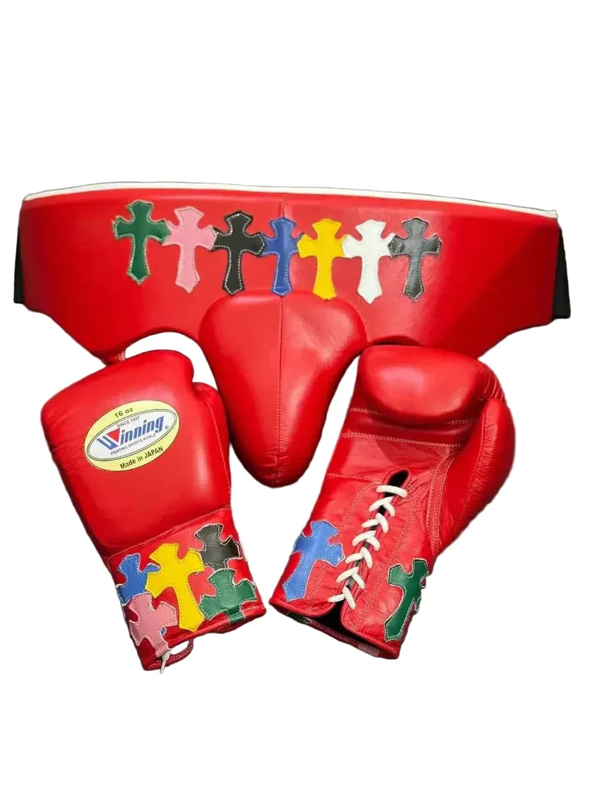 Winning Boxing Set Red Leather