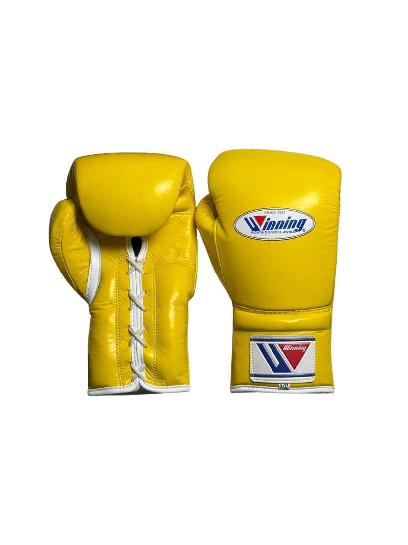 Winning Boxing Gloves Yellow Leather