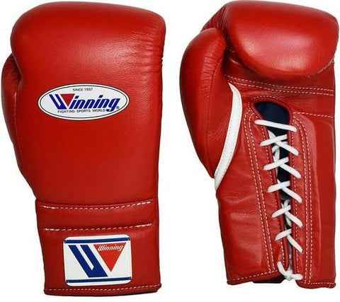 Winning Boxing Gloves Red Lace-Up