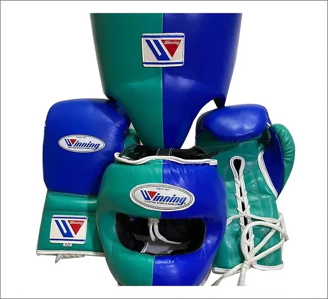 Winning Boxing Set Green/Blue Leather