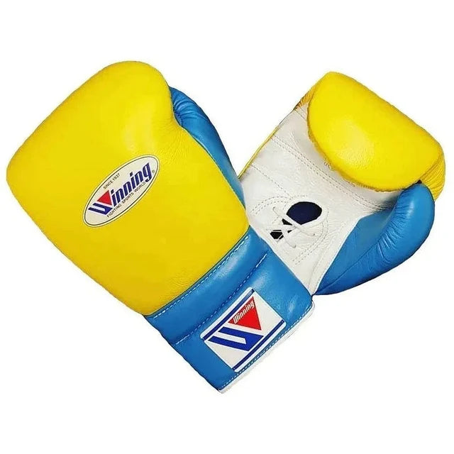 Winning Boxing Set Blue/Yellow/White Leather