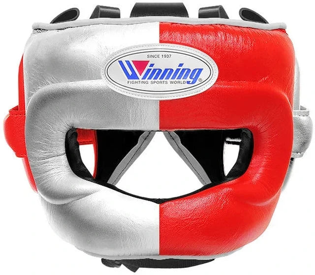 Winning Boxing Set Silver/Red Leather