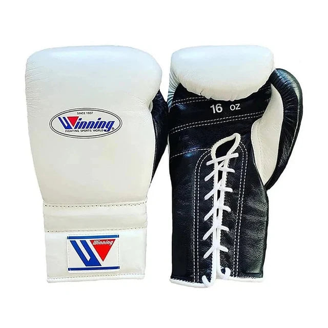 Winning Boxing Set White/Black Leather