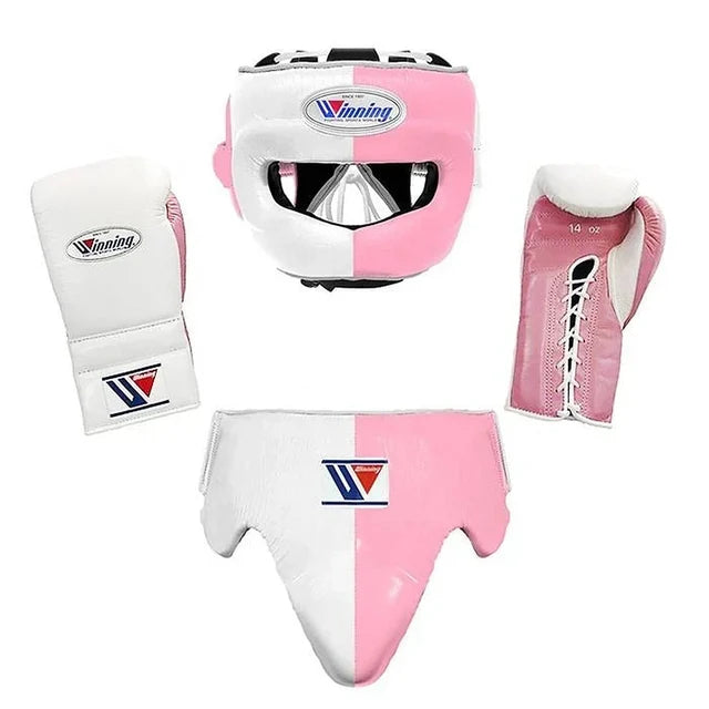 Winning Boxing Set Pink/White Leather