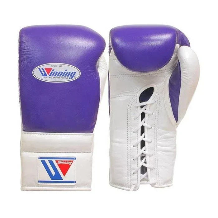 Winning Boxing Set Purple/White Leather