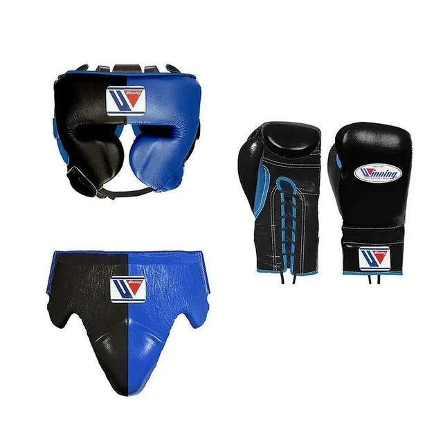 Winning Boxing Set Black/Blue Leather