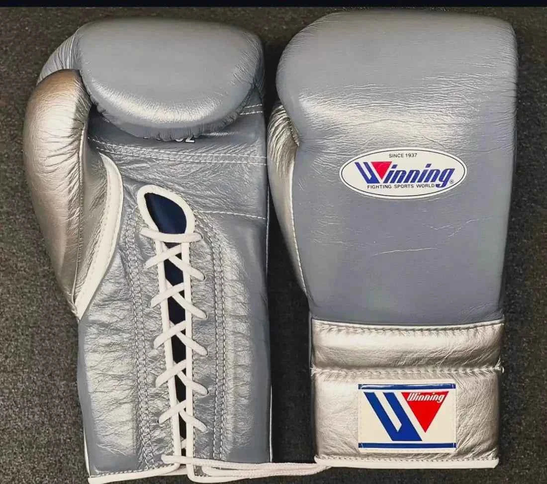Winning Boxing Gloves Grey/Silver Sparring