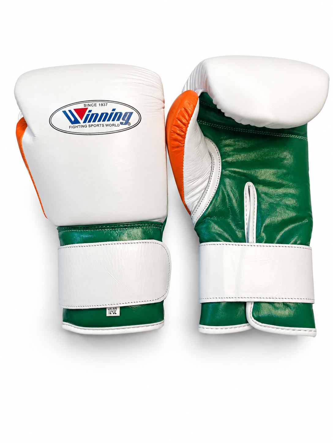 Winning Boxing Gloves White/green/orange Lace-Up