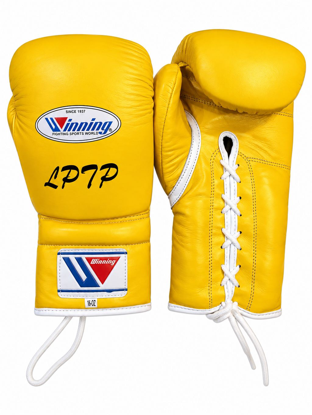 Winning Boxing Gloves Yellow Lace-Up